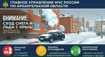 Внимание: Сход снега и льда с крыш!